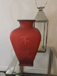 Tall and big red Glass  vase