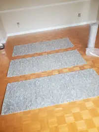 5 pieces TORINO gray modern carpet runner rug tapis de passage
