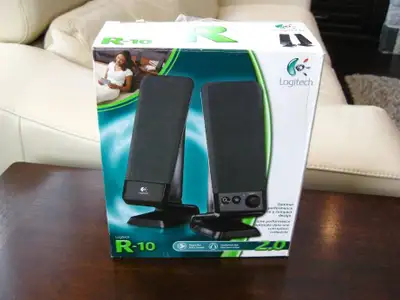 New Logitech R10 Compact Computer Speakers -Games, Movies Music, View more