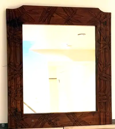 Mirror with Carved Wooden Frame, View more