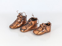 Vintage Copper Color Bronzed Baby Shoe Ornaments