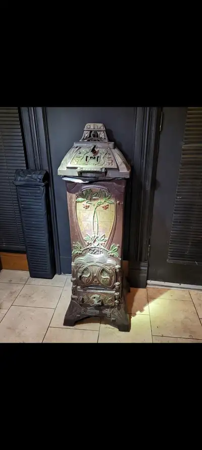 Vintage Art Nouveau Cast Iron Stove, View more