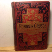 Antique Robinson Crusoe by Daniel Defoe Hardcover Ward, Lock & B