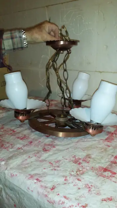 3 CHANDELIERS , 2 SMALL LIGHT FIXTURES ETC, View more