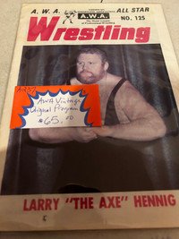 AWA Vintage Program WWE  Wrestling RARE Hennig Gagne Booth 264
