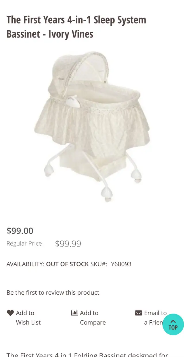 First Years Infant Portable Bassinet in Cribs in Markham / York Region - Image 8