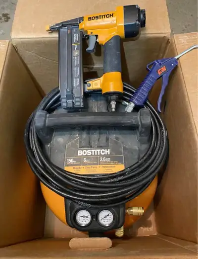 Air Compressor and 18-Gauge Nailer Kit, View more