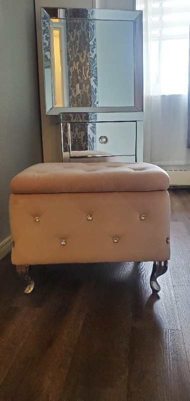 Lugino Accent chest,Linder faux leather storage ottoman,Mirror in Home Décor & Accents in Oakville / Halton Region