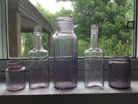 Antique Mauve Bottles / Jars