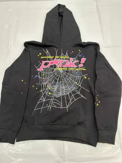Sp5der P*NK Hoodie Black, View more