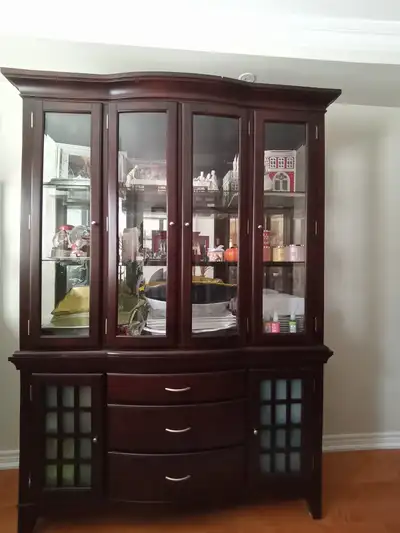 Cherry wood buffet hutch, View more