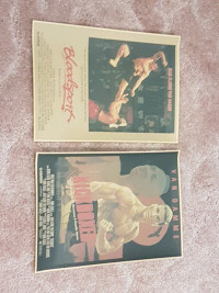 BLOODSPORT (1988) AND KICKBOXER (1989) MOVIE POSTERS 8"x12" size