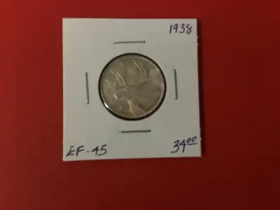1938      Canada 25 cent      coin, View more