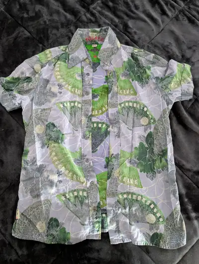 Diesel Button Summer Shirt Size Medium - Purple Green, View more