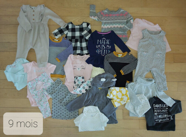 Lot vêtements filles 9 mois in Clothing - 9-12 Months in Longueuil / South Shore