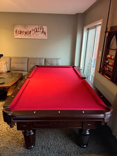 DELIVERED & INSTALLED 8FT LEGACY POOL TABLE SET, View more