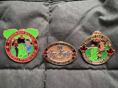 3 Rare Gretzky Pins. From The Northern Bear Golf Club. 2002, View more