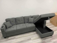 Brand New 4 Seater Fabric storage sofa available in grey color
