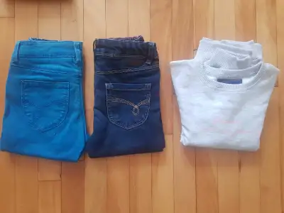 Lot 2 pantalons+1 pull-over 6 ans / 2 pants + 1 pull-over 6 y-o, View more