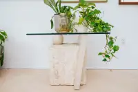 Post Modern Tessellated Stone Side Table