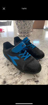 Kids Soccer Shoes Cleats - Size 13Y + Shin Pads - $15 for both