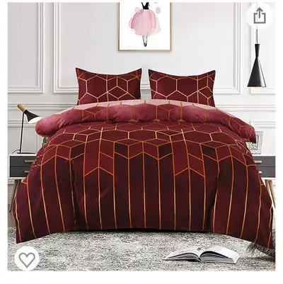 Geometric Diamond Bedding Duvet Cover Set with Zipper Closure,, View more