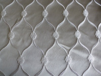 Drapery Fabric - Grey Satin Trellis