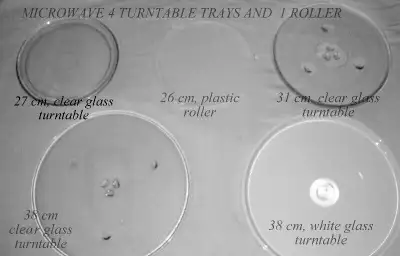 Microwave turntable trays, 27,31,38,42cm; rolling rings 23,26,27, View more