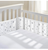 Breathable mesh crib liner and Bed Rail Protector