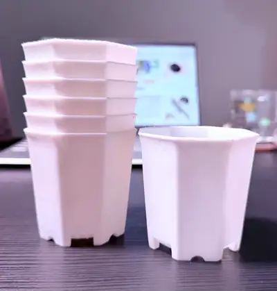 White Octagonal Plant Pot (7 pcs), View more