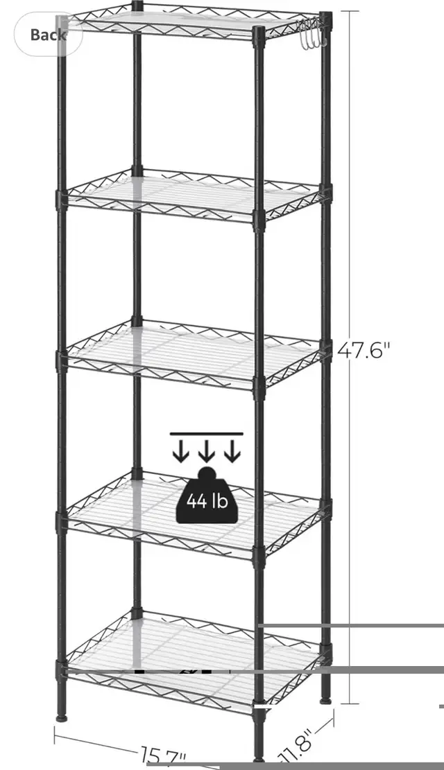 SONGMICS 5-Tier Adjustable Steel Storage Shelf in Bookcases & Shelving Units in Oshawa / Durham Region - Image 4