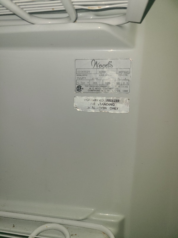 Woods upright freezer Freezers Guelph Kijiji
