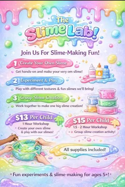 Bring hands-on fun, creativity, and sensory play to your next party or event with The Slime Lab! Thi...