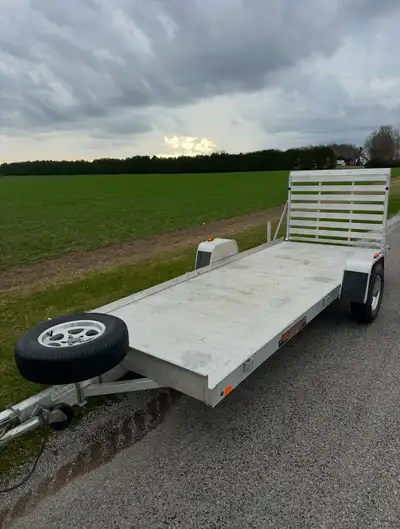 Aluma trailer can fit two ATV’s in series, the trailer is an Aluma 6314 with the full 14’ Aluminum R...