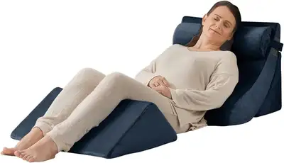 Enhance your recovery and comfort with the Axelrod Orthopedic Bed Wedge Pillow Set – 4 pcs Post-Surg...
