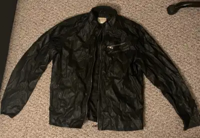 Black Faux Leather Motorcycle Jacket - Stylish Biker Jacket, View more