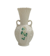 Vintage Belleek Ireland Panel Vase, double handled 