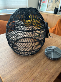 New Black Rattan Woven light fixture 