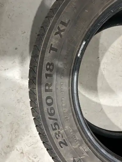Set of 4 Continental VikingContact 7 studless winter tires in size 235/60R18 (Load/Speed rating: 107...