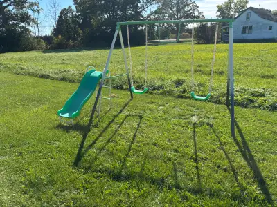 Metal Swing Set with Slide, View more