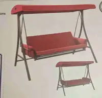Outdoor red swing set 
