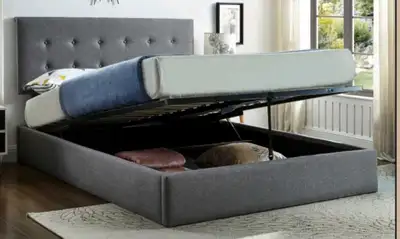 Queen storage bed, View more