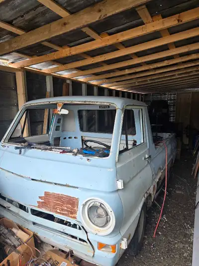 67 Dodge a100 (not a fargo) slant 6 is partially disassembled, comes with a running 360 with auto tr...