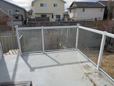 Metal and glass deck railing for sale, View more