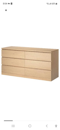 MALM Dresser 6 drawers 