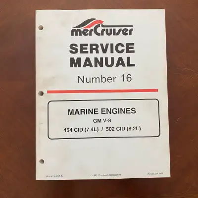 1992 MerCruiser Service Manual “Number 16” GM V-8 Marine Engines, View more
