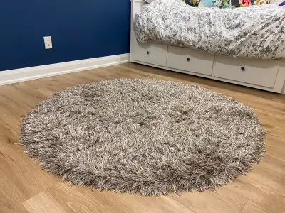 Round Shag Rug Brown 60 inch, View more