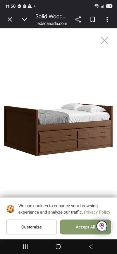 Solid Wood Queen Bed and 42" TV, View more