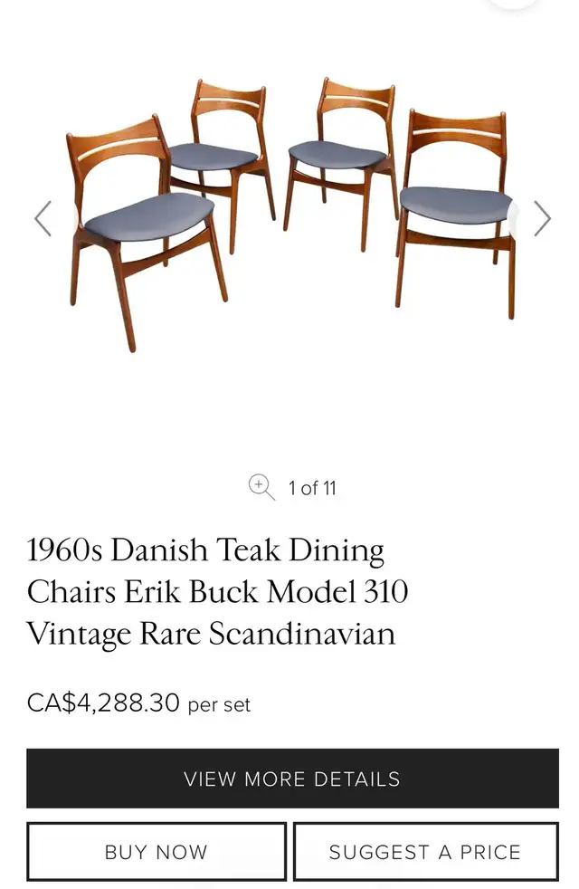 Teak Vintage Mid Century Modern Dining Chairs  in Dining Tables & Sets in Oshawa / Durham Region - Image 11