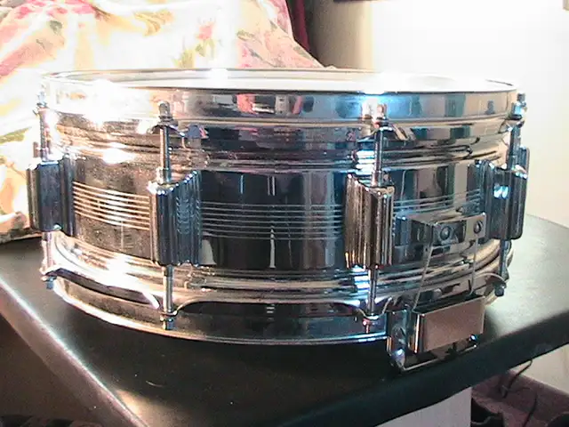 CIRCA 1964 "7"LINE "ROGERS DYNASONIC" HEAVY BRASS CUSTOM BUILT in Drums & Percussion in Windsor Region - Image 8